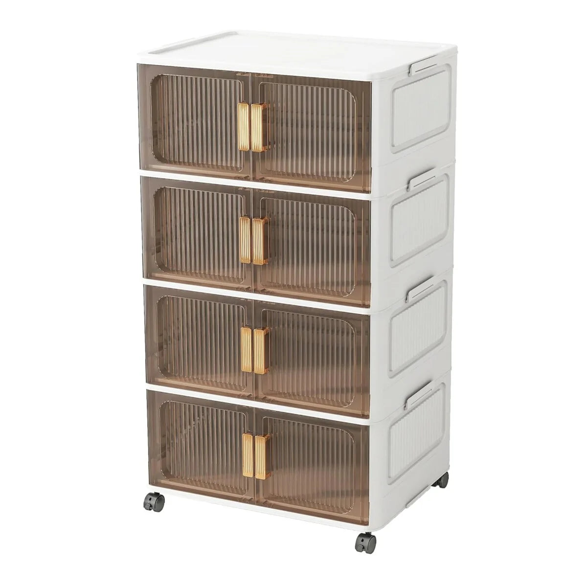 Stackable Closet Organizer Collapsible Storage Bins with Lids Organizer with Wheels for Home, Kitchen, Office