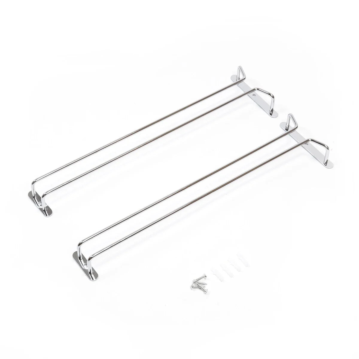 Wallniture Brix Stemware Wine Glass Rack Under Cabinet Storage Metal Glass Hanger (Set of 2)