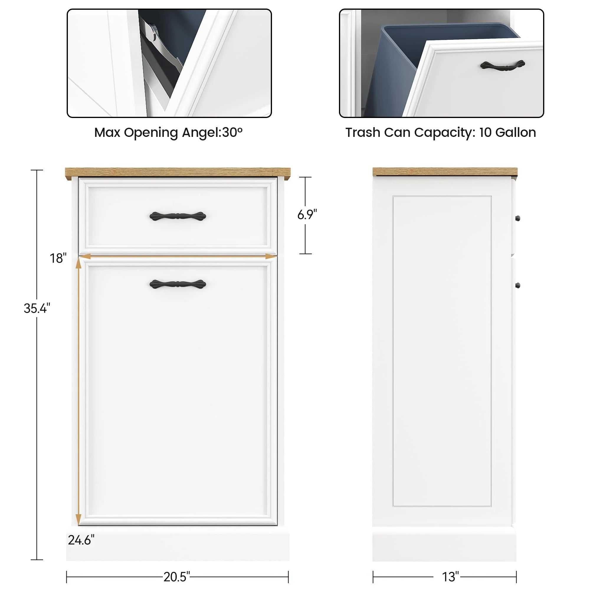 Kitchen Tilt Out Trash Can Cabinet with Drawer