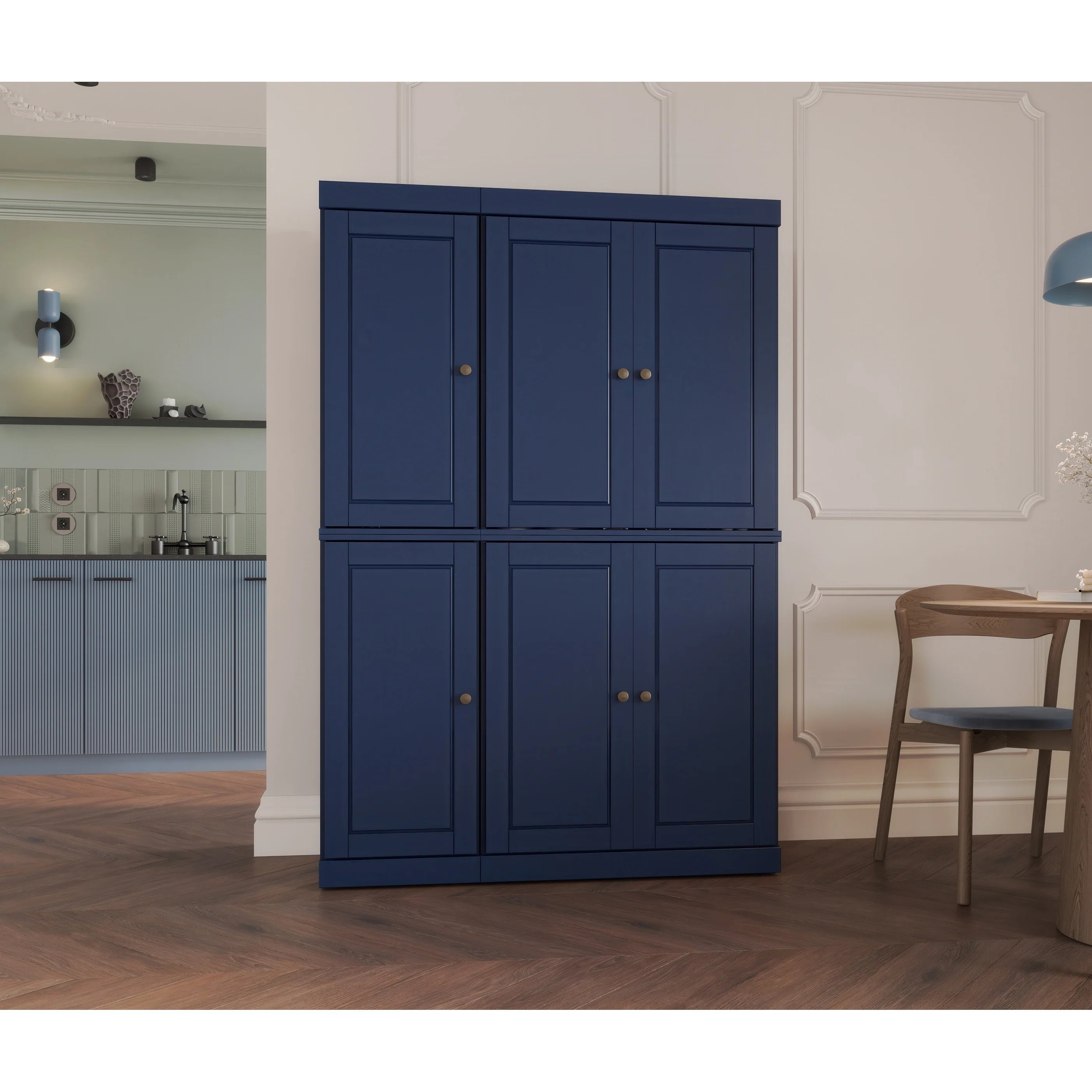 Palace Imports 100% Solid Wood China Pantry with Glass or Solid Wood Doors and 2-Drawers - 48.5" x 71.5"
