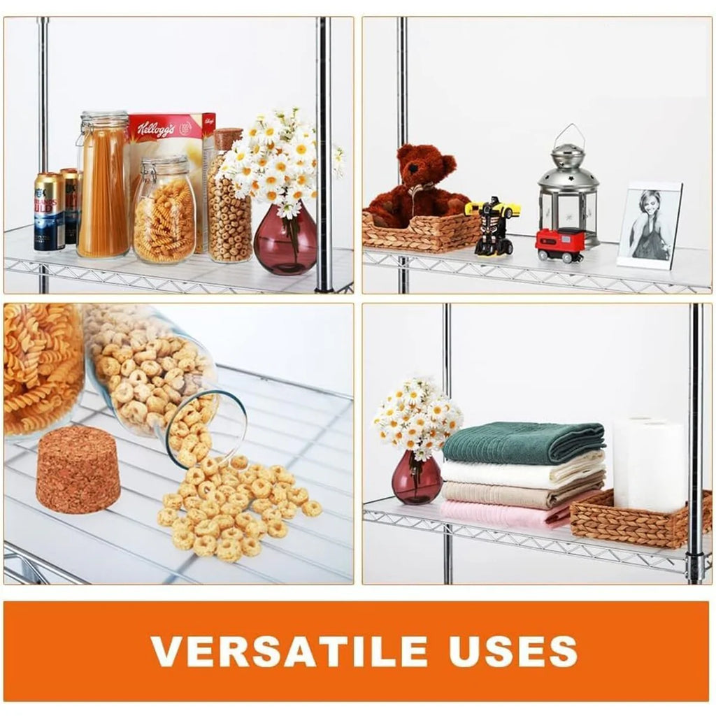 Chrome 4/5-Tier Shelving Unit Heavy-Duty Steel Shelves