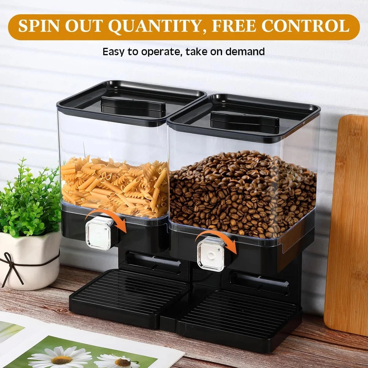 ColourTreeUSA 3.5L Single or Double Square Commercial Dry Food Dispenser