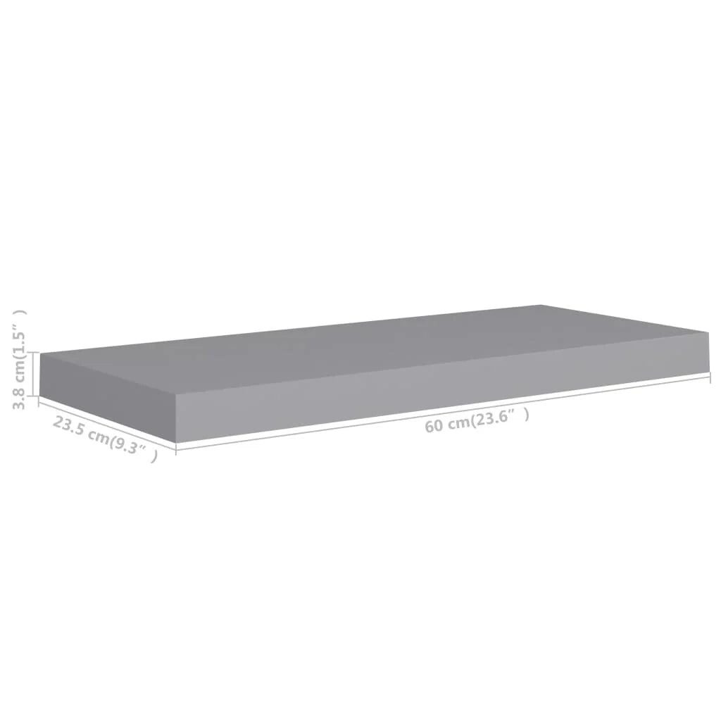 Floating Wall Shelves 2 pcs 23.6"x9.3"x1.5" MDF - 23.6" x 9.3" x 1.5" (L x W x H)