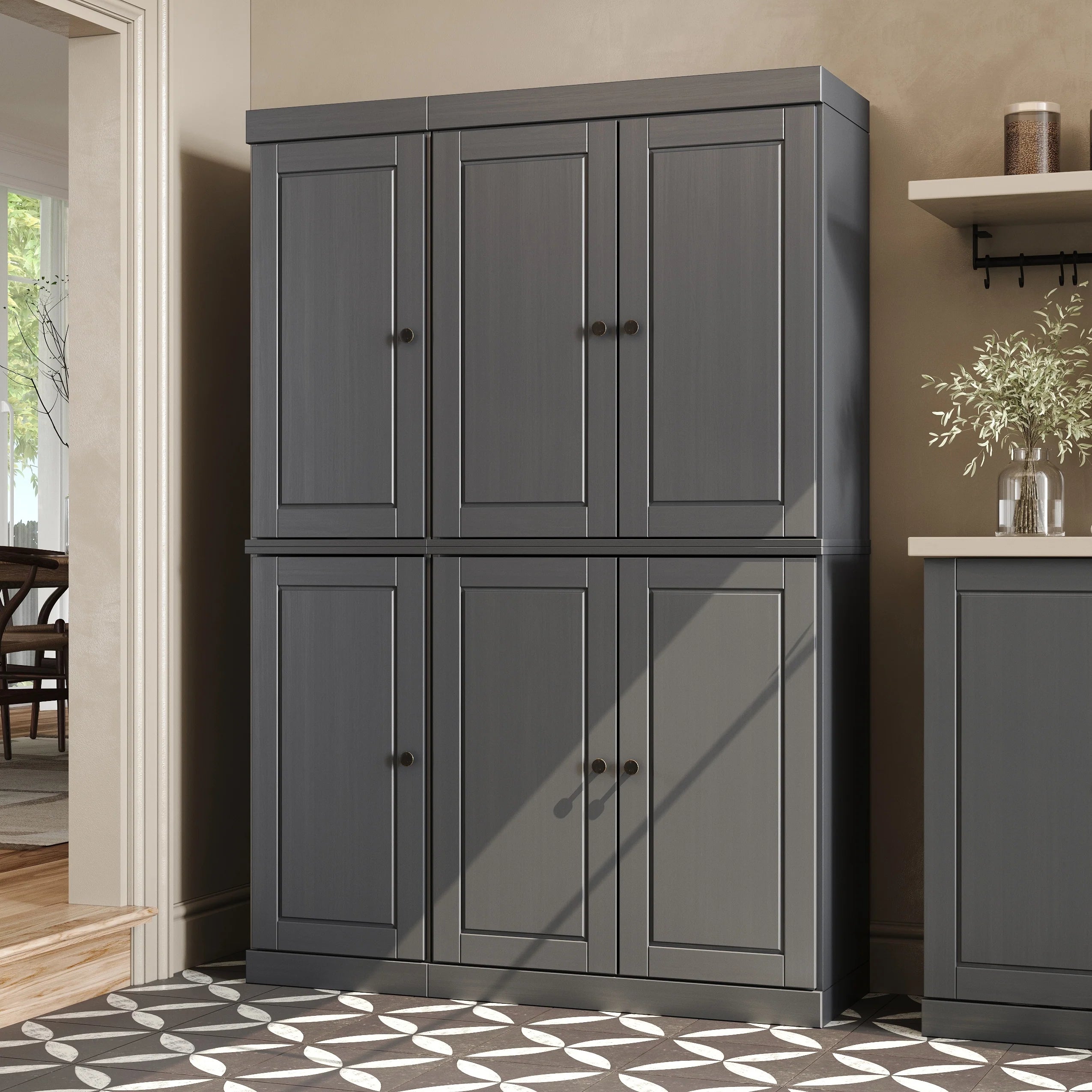 Palace Imports 100% Solid Wood 48.5" China Pantry Cabinet with Solid or Clear Glass Doors and Adjustable Shelves - 48.5" x 71.5"