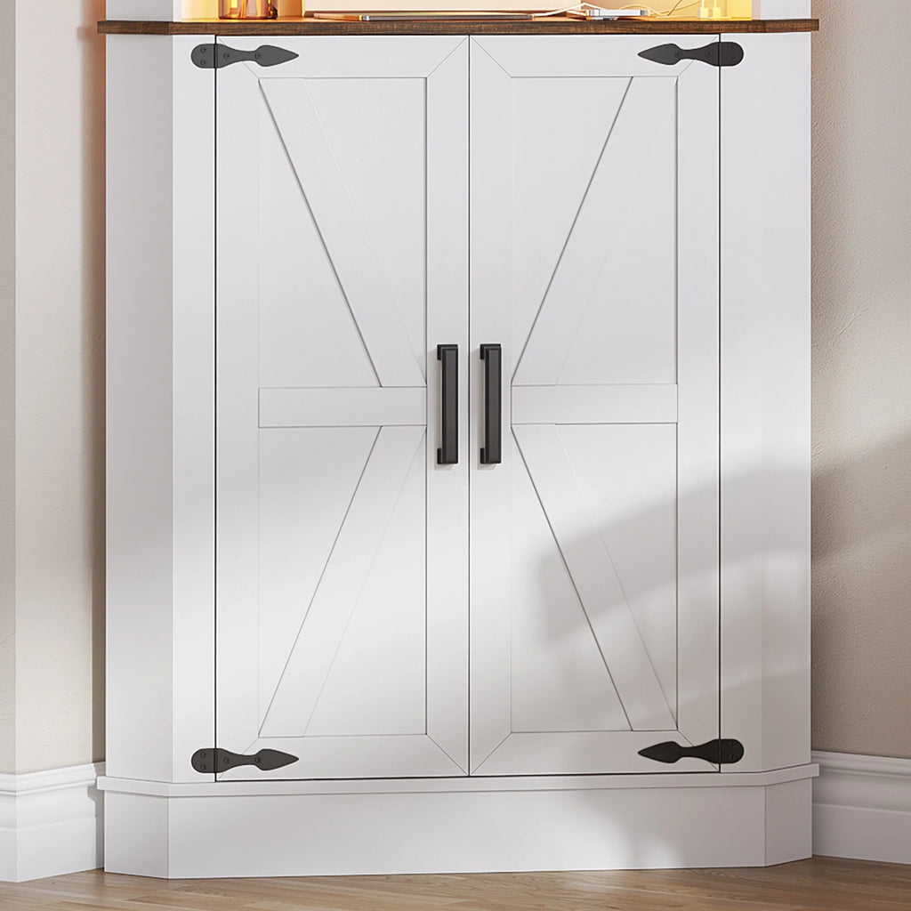 66" Tall Corner Cabinet With Led Light