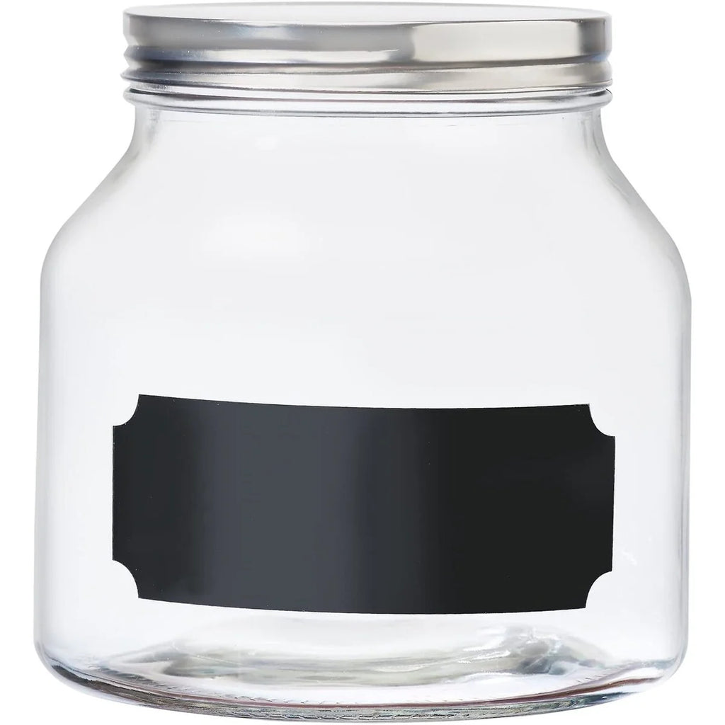 Amici Home Venice Chalkboard Glass Storage Canister Assorted Set of 3 - 76 oz 96 oz 132 oz