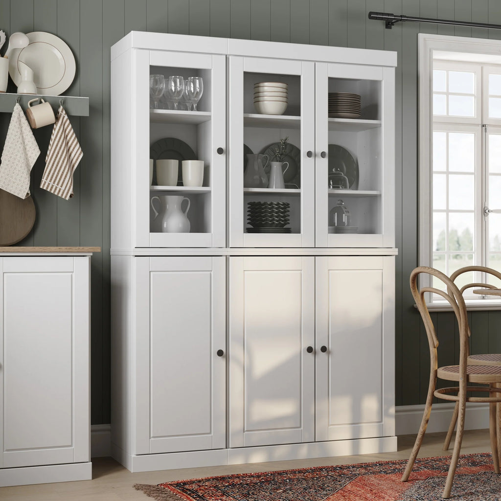Palace Imports 100% Solid Wood China Pantry with Glass or Solid Wood Doors and 2-Drawers - 48.5" x 71.5"