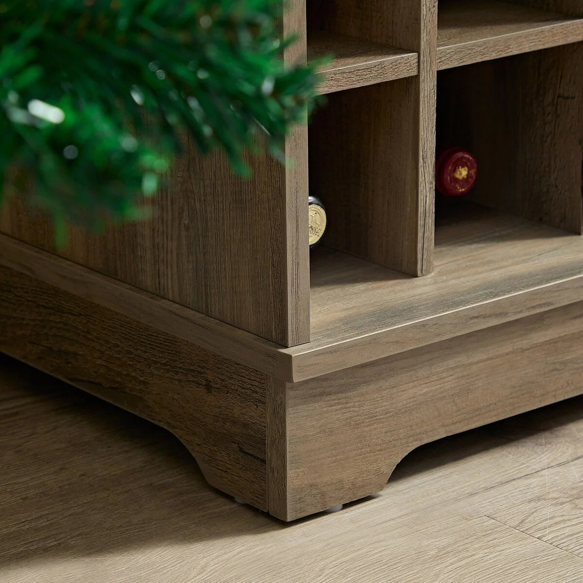 Barn Door Buffet Bar Cabinet with Wine Rack Sideboard Cabinet