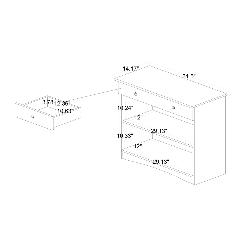 Lauren Modern and Contemporary 2-Door Kitchen Wood Cabinet