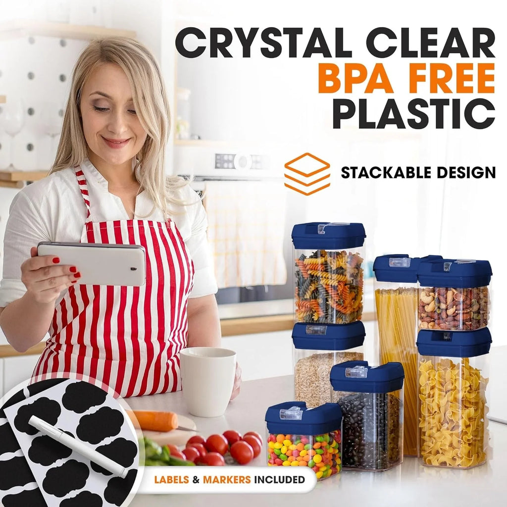Cheer Collection 7-piece Stackable Airtight Food Storage Container Set