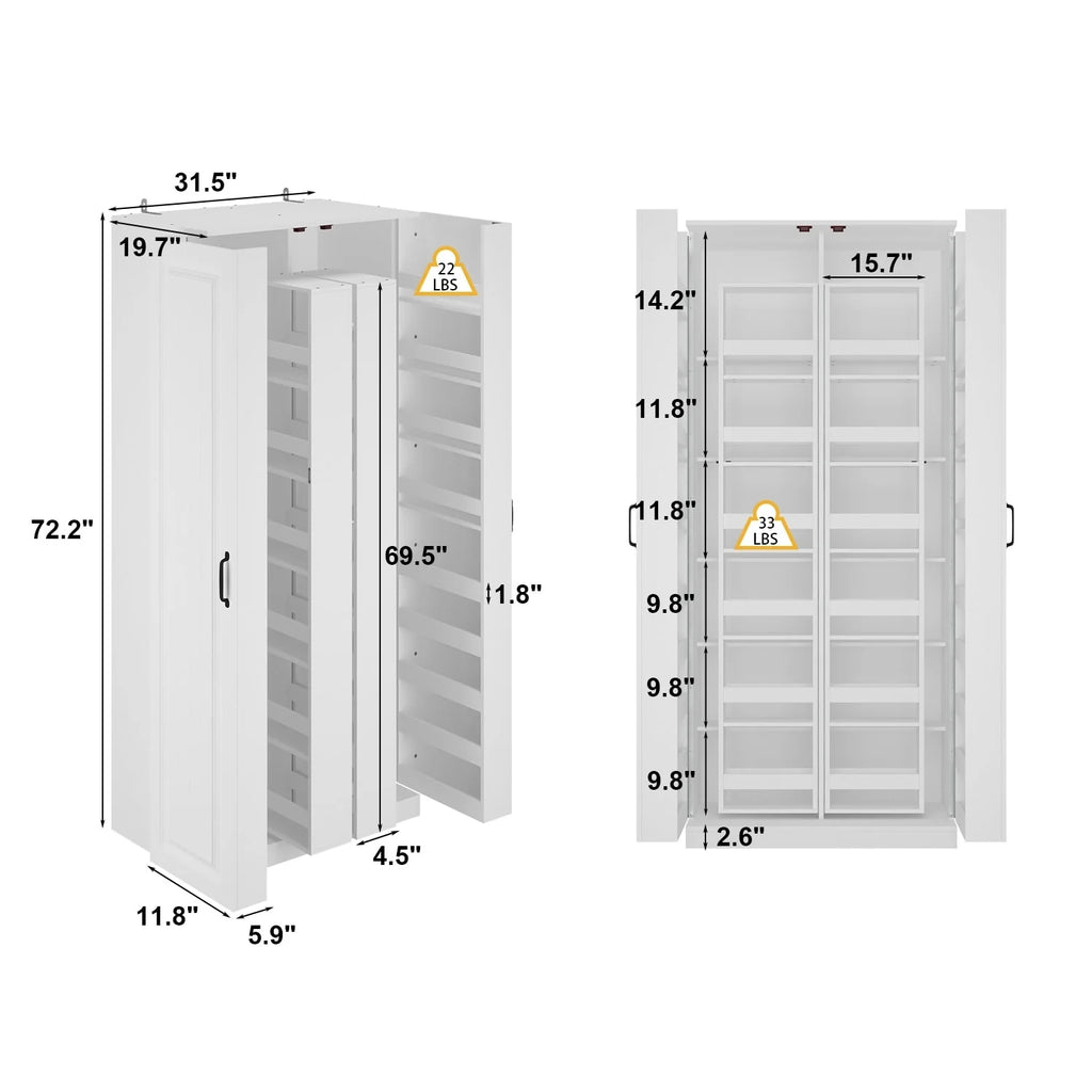 Versatile Kitchen Organizer: Compact 31.5" Cabinet with Smart Storage