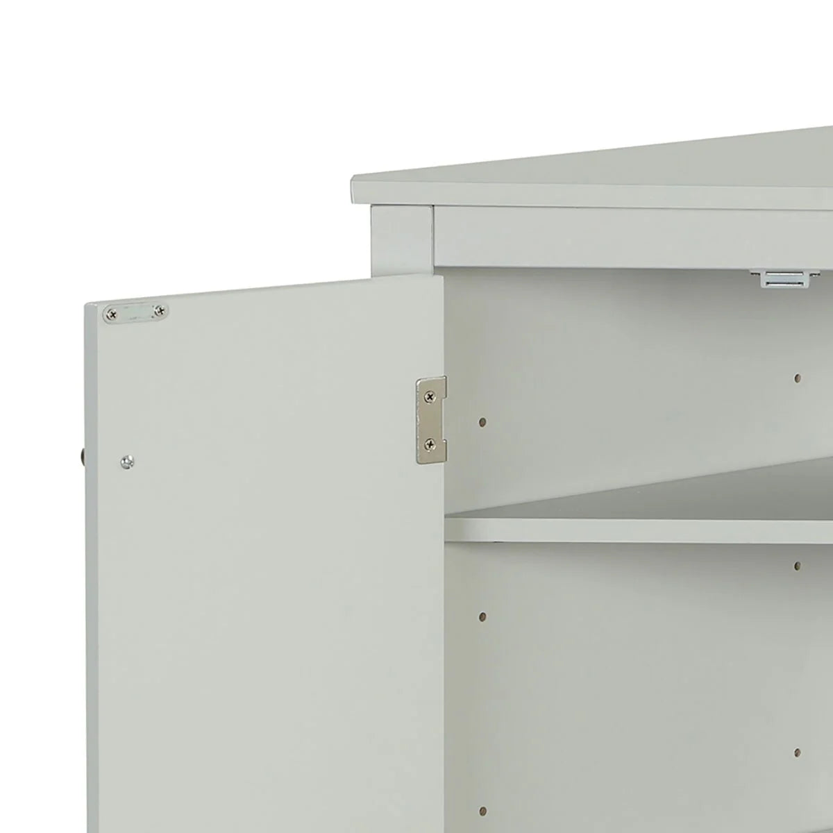 Modern Stylish Triangle Corner Storage Cabinet with Two Adjustable Internal Shelves