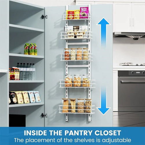 Adjustable 5-Tier Over the Door Pantry Organizer - 4.72"D x 11.81"W x 49.21"H