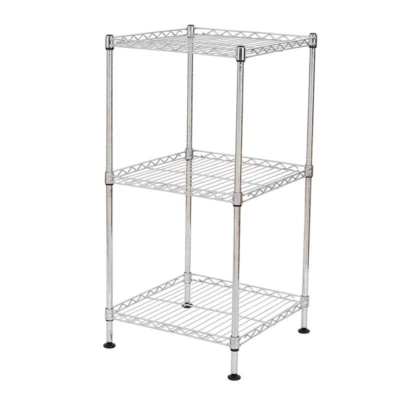 Black 3-Tier Black Wire Shelving Tower