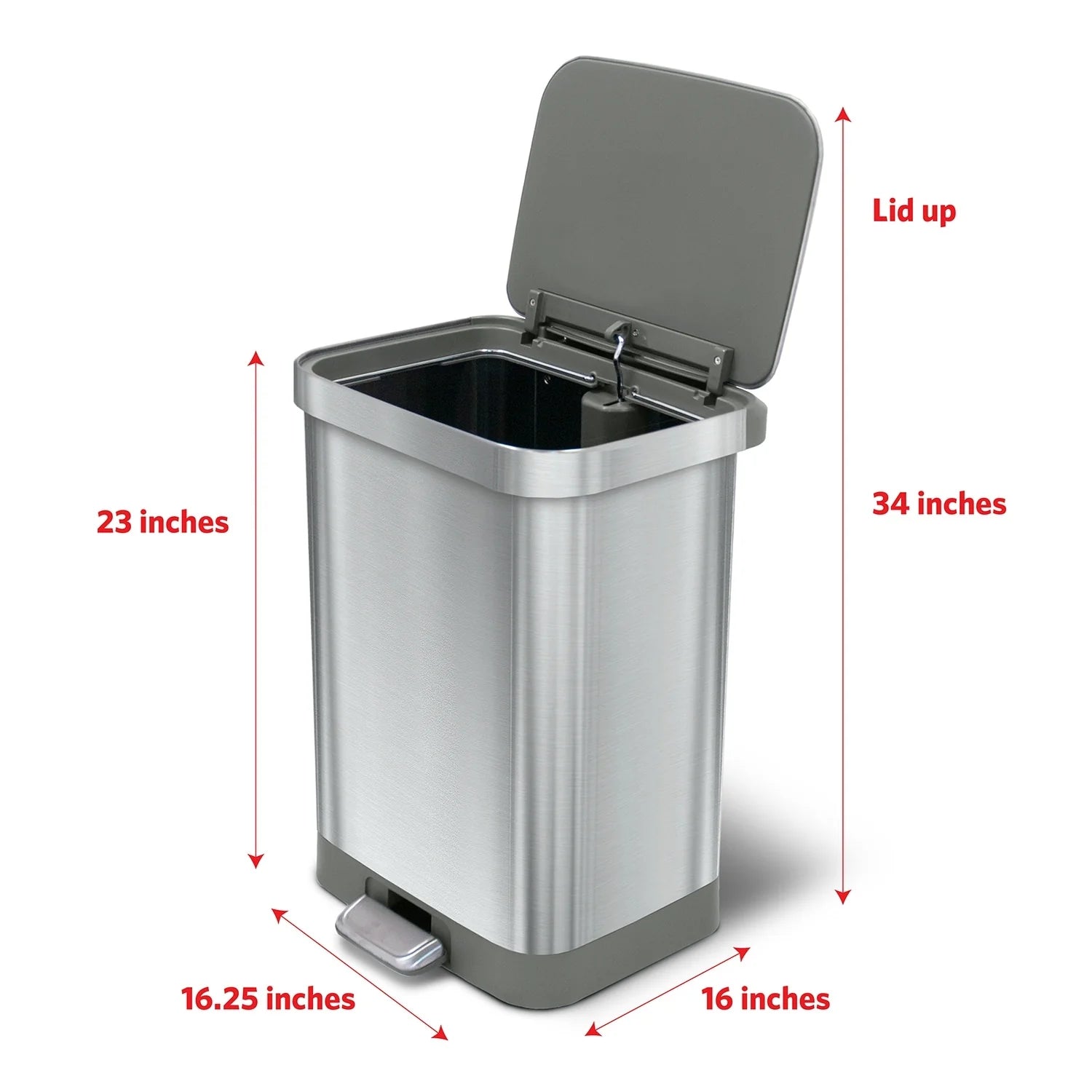 Glad All Stainless Steel Step-on Kitchen Trash Can