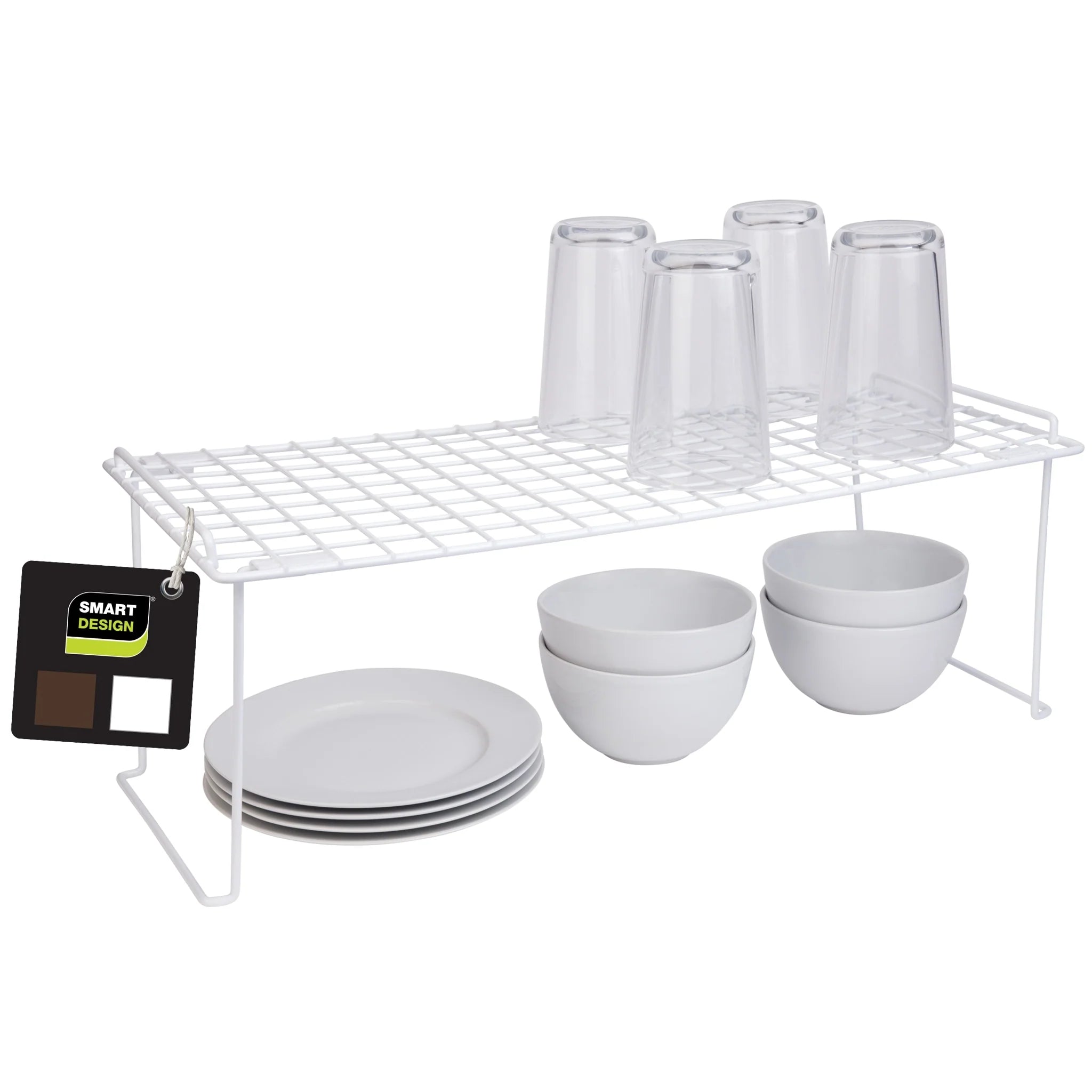 Smart Design Stacking Cabinet Shelf Rack - Extra Large 22 x 10 inch
