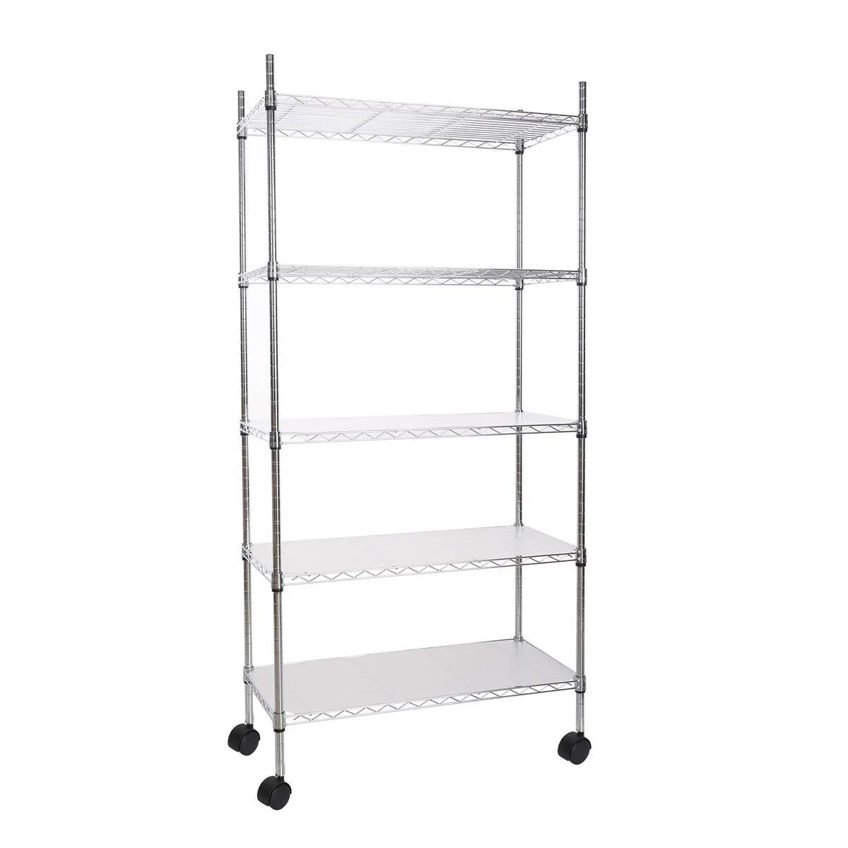 5 Tier Wire Shelving Unit, Heavy Duty Metal Large Storage Shelves Height Adjustable for Garage Kitchen Office