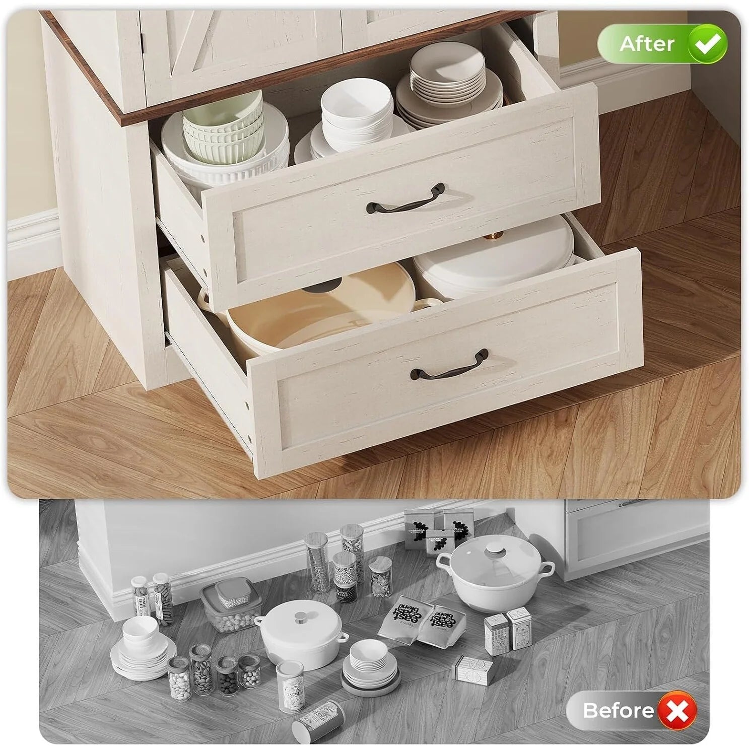 Farmhouse Kitchen Storage Cabinet Pantry Cabinet Home Bar
