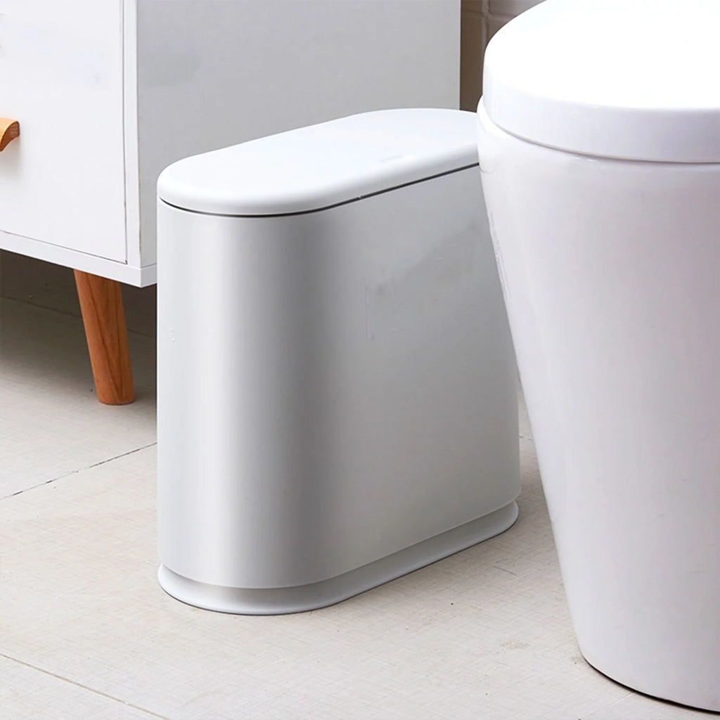 HANAMYA 2.4 Gallon Slim Trash Can with Press Top Lid