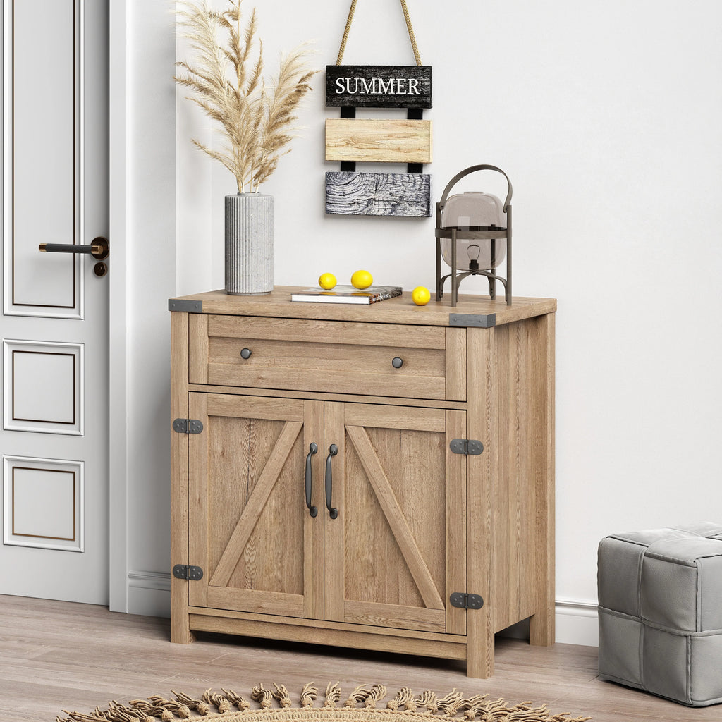 Modern Farmhouse Double Barn Door Accent Cabinet