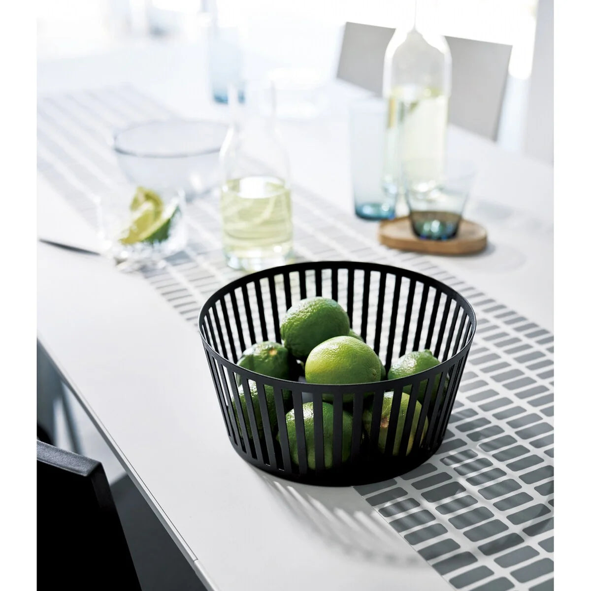 Yamazaki Home Fruit Basket - Two Sizes, Steel, Tall - L 8.46 x W 8.46 x H 3.94 inches