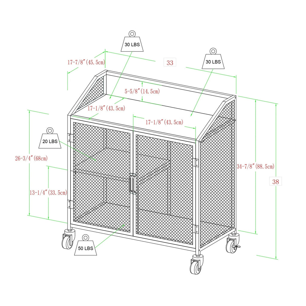 Middlebrook Pierpont Industrial Mesh Bar Cabinet