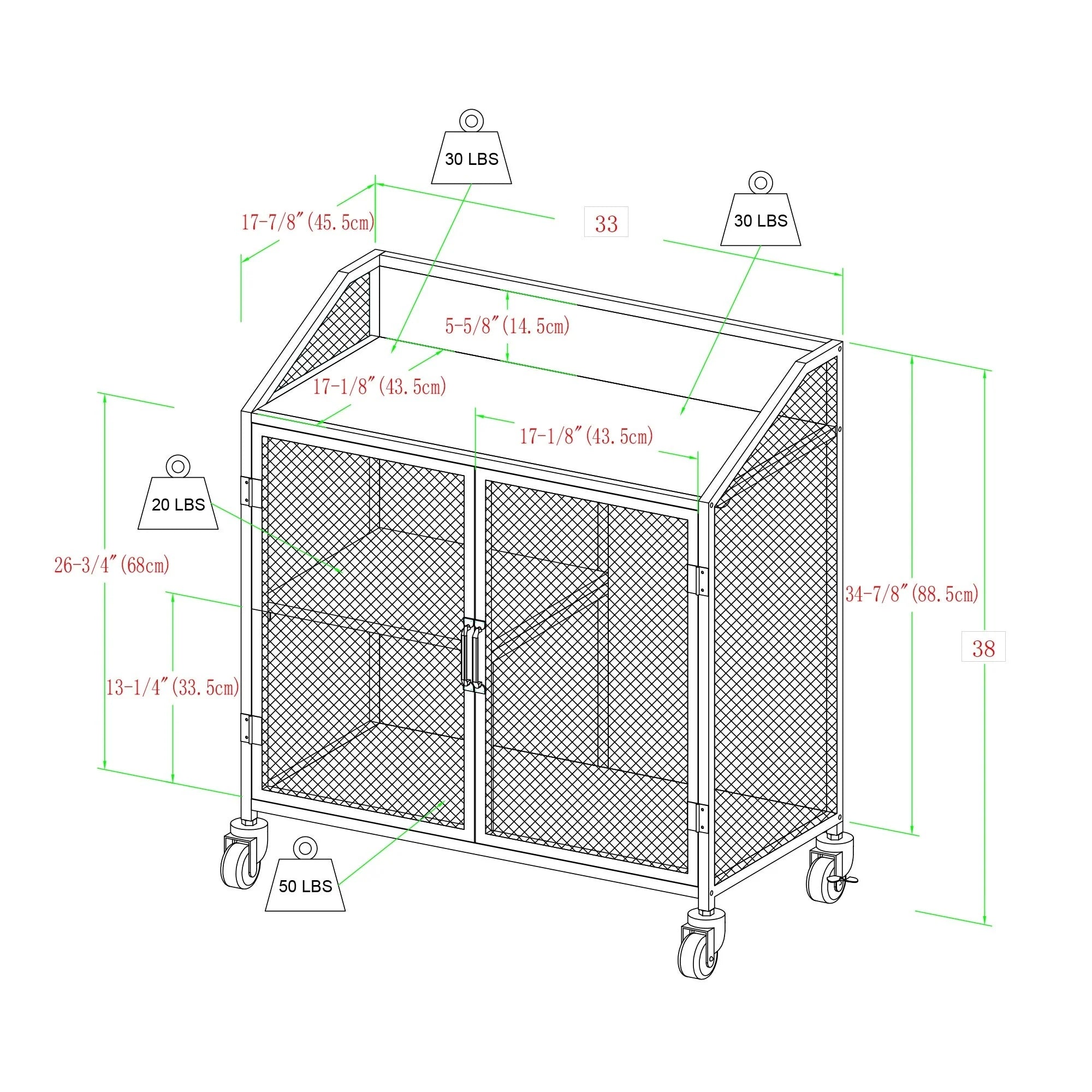 Middlebrook Pierpont Industrial Mesh Bar Cabinet