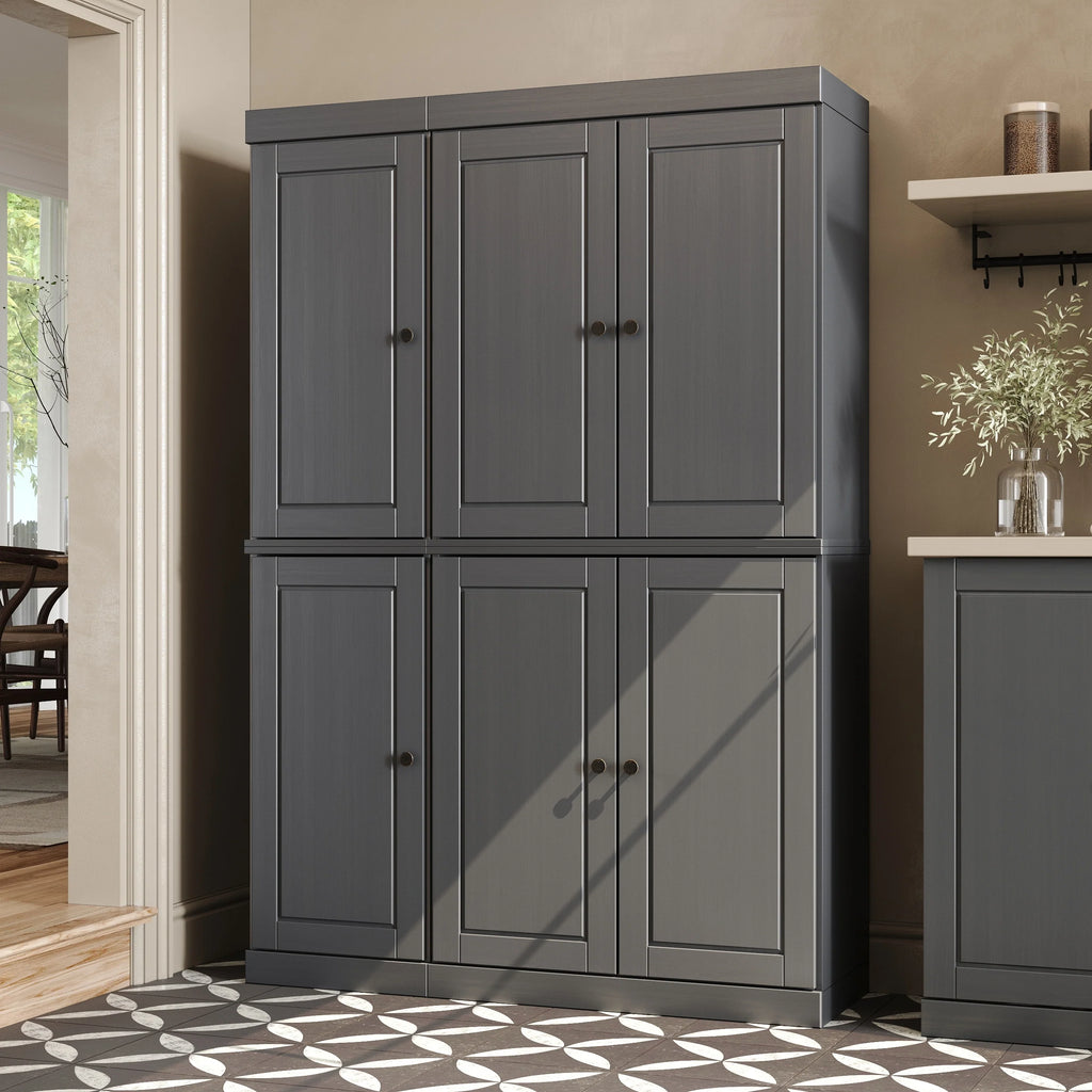 Palace Imports 100% Solid Wood China Pantry with Glass or Solid Wood Doors and 2-Drawers - 48.5" x 71.5"