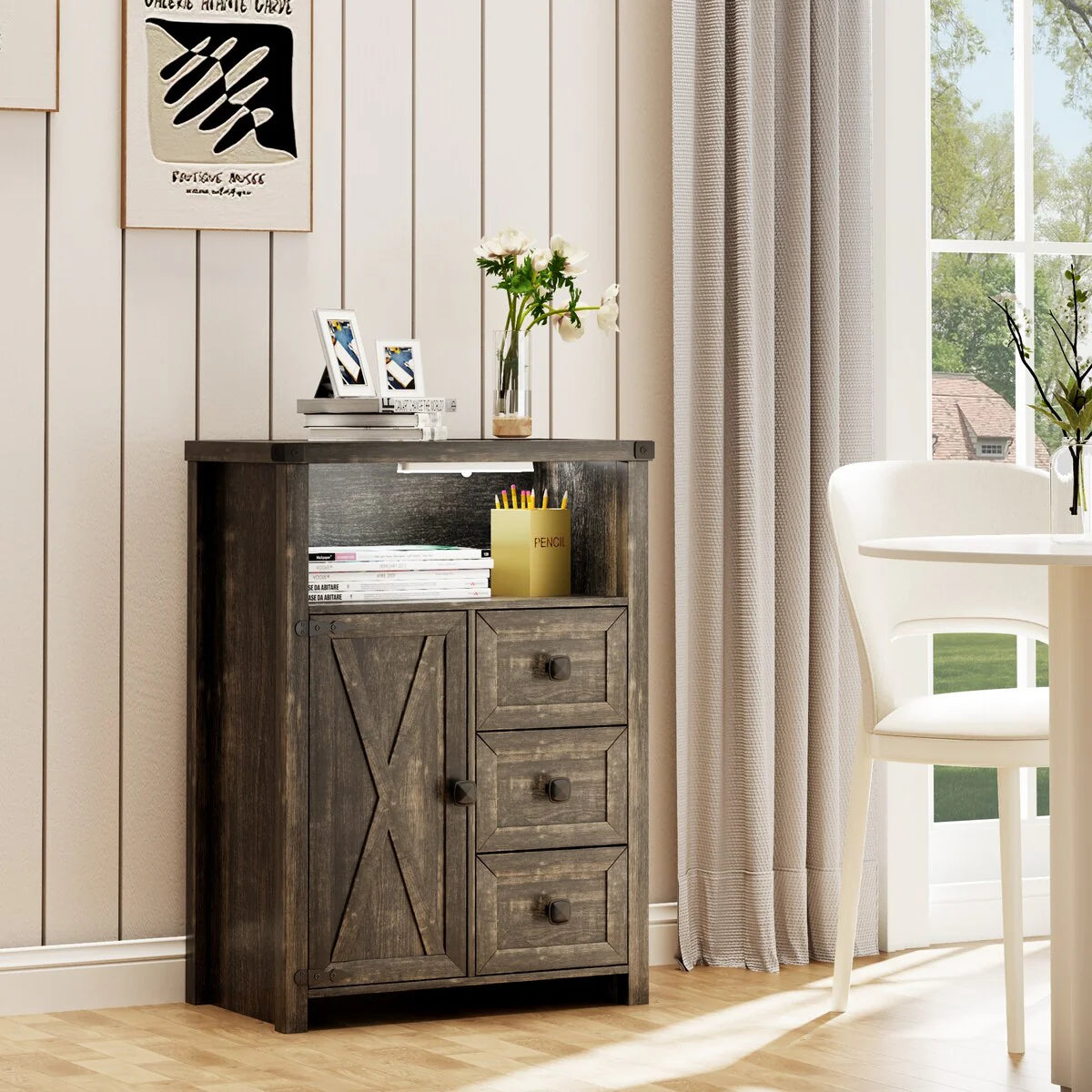 23.62"Accent Cabinet with drawers and storage - N/A