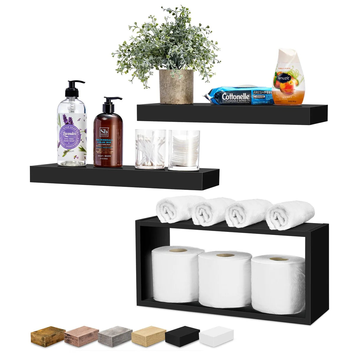 Sorbus Floating Shelves for Wall Set of 3 - 16"L X 5.5"W X 7.75H