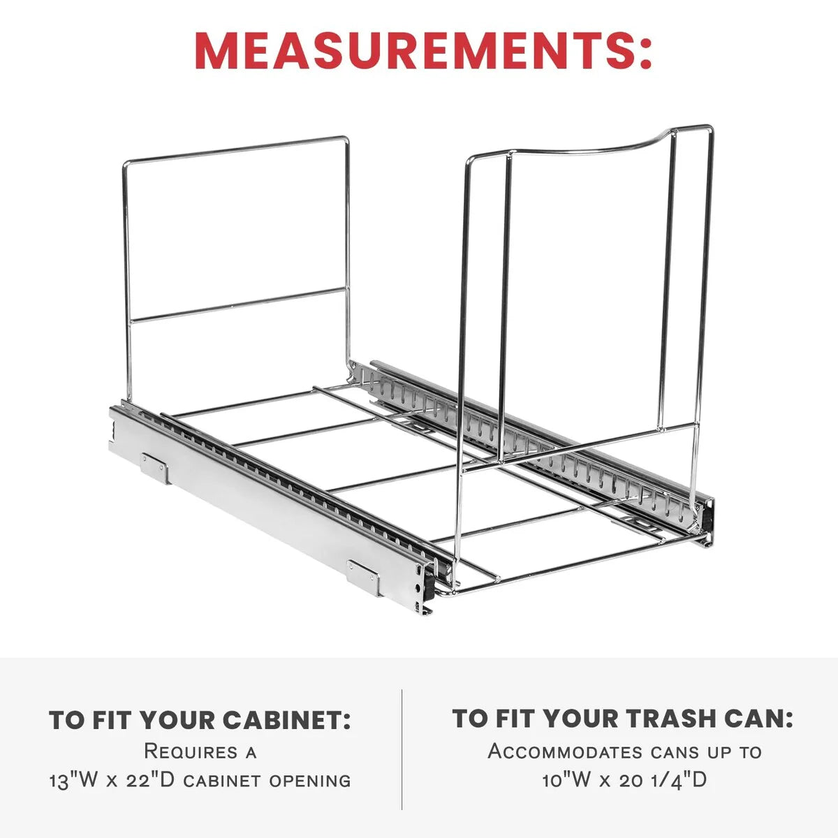Pull Out Trash Can Under Cabinet- Trash Can Not Included, Heavy Duty