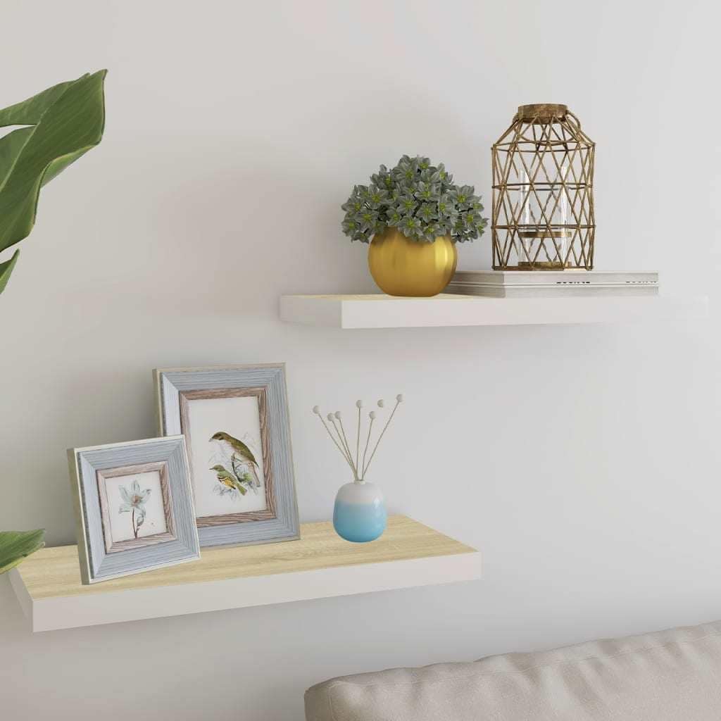 Floating Wall Shelves 2 pcs 23.6"x9.3"x1.5" MDF - 23.6" x 9.3" x 1.5" (L x W x H)