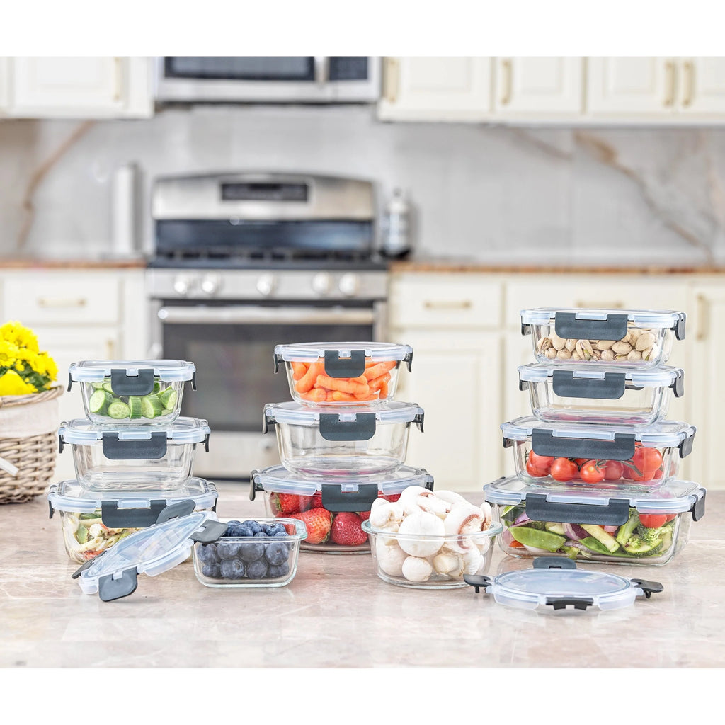 JoyFul 24 Piece Glass Food Storage Containers Set with Airtight Lids