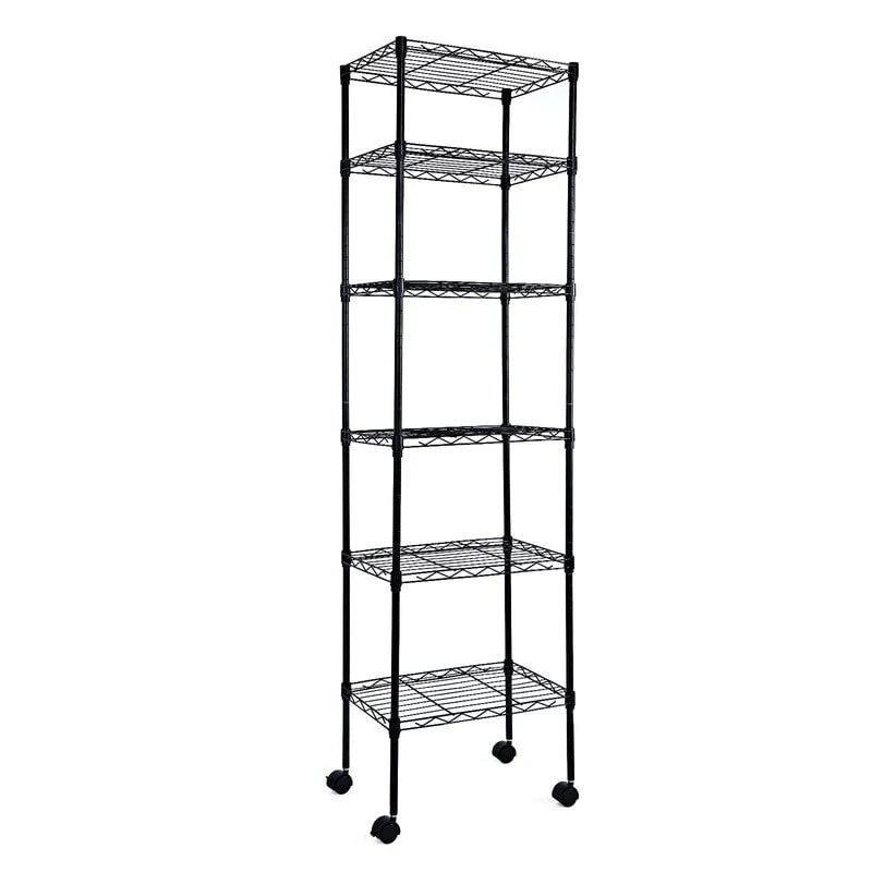 6-Tier Steel Wire Shelving with Wheels Adjustable Storage Units
