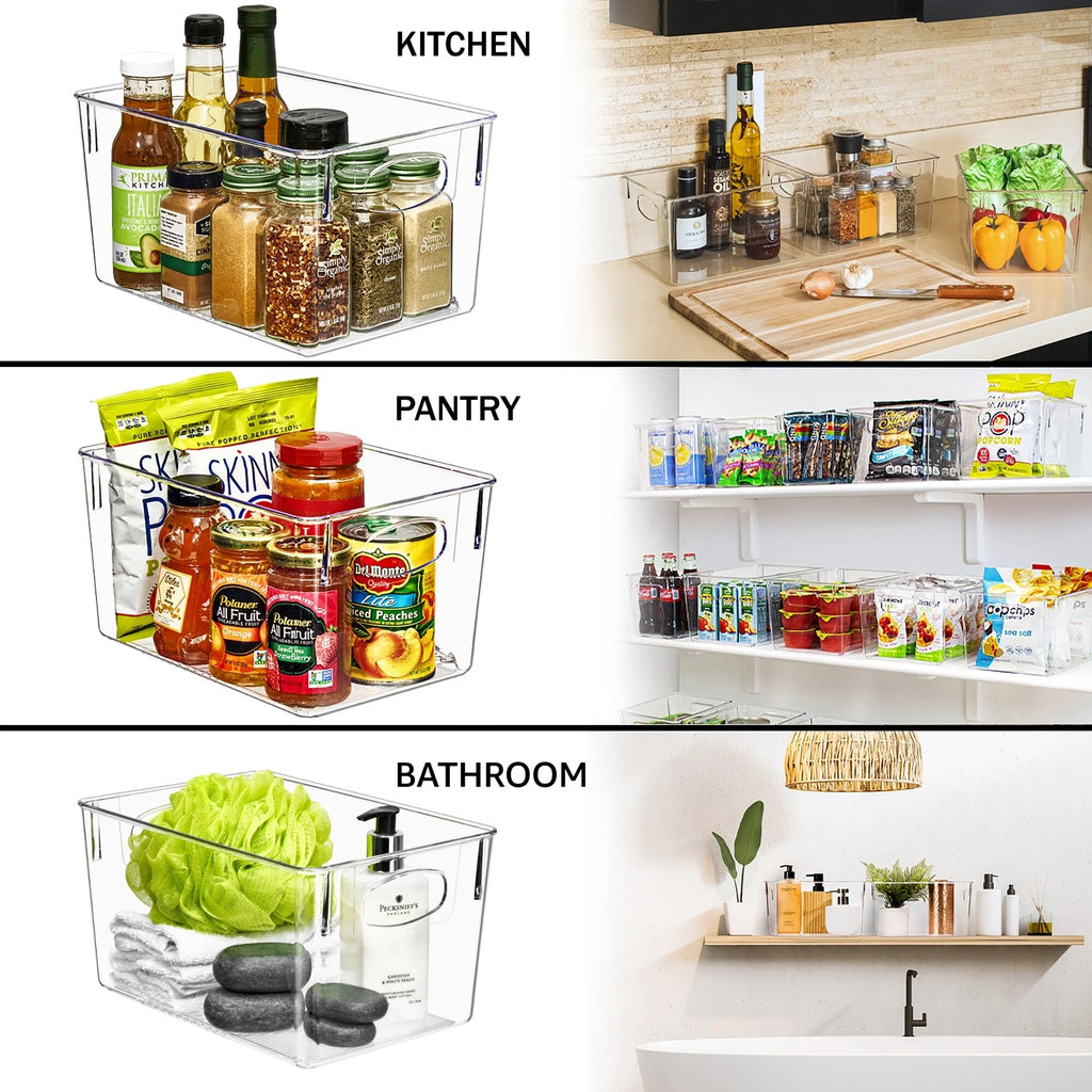 Sorbus Plastic Storage Bins Clear Pantry Organizer Box Bin Containers