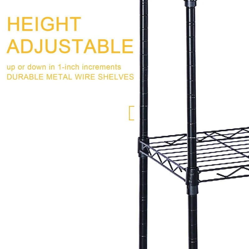 6-Tier Steel Wire Shelving with Wheels Adjustable Storage Units