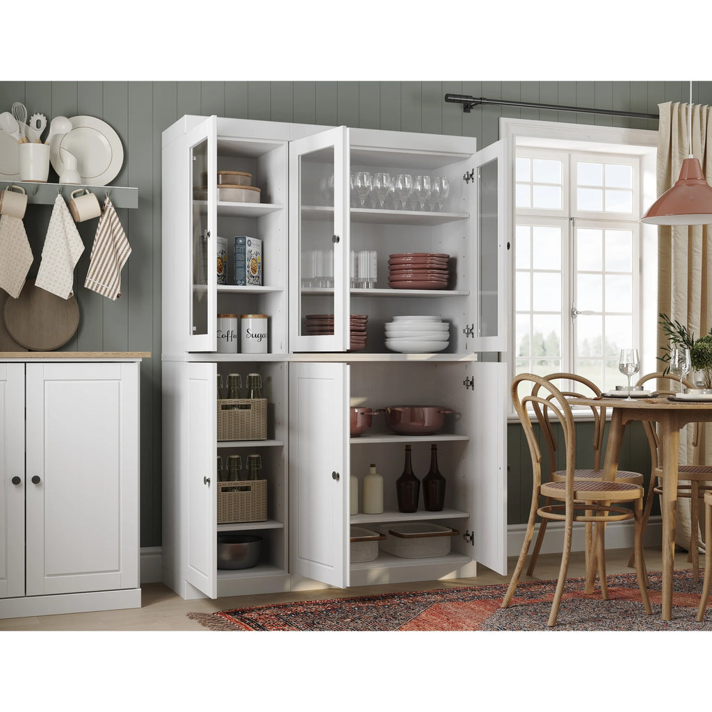 Palace Imports 100% Solid Wood 48.5" China Pantry Cabinet with Solid or Clear Glass Doors and Adjustable Shelves - 48.5" x 71.5"