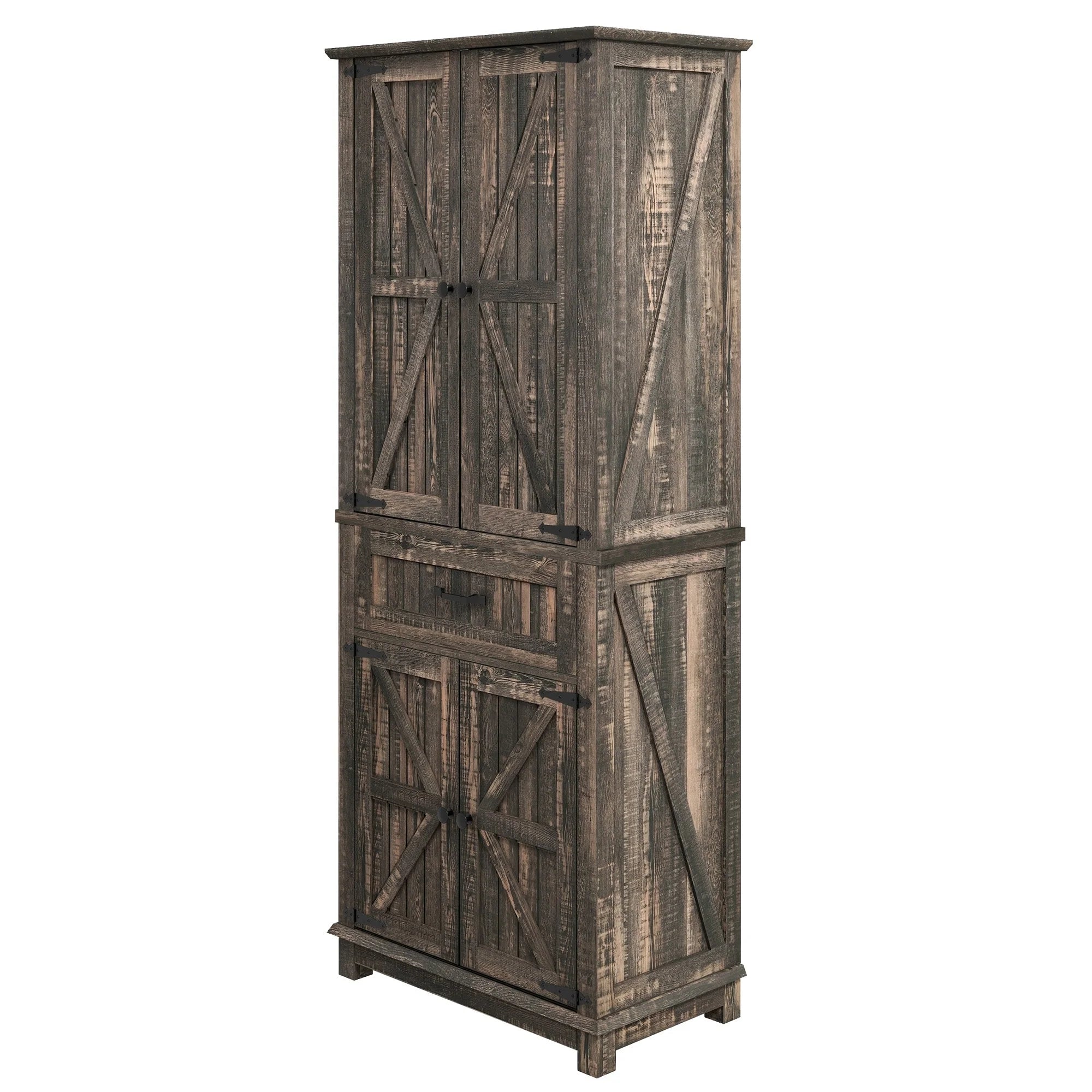 Moasis 64" Farmhouse Tall Kitchen Pantry Storage Cabinet with 2 Drawers & Doors