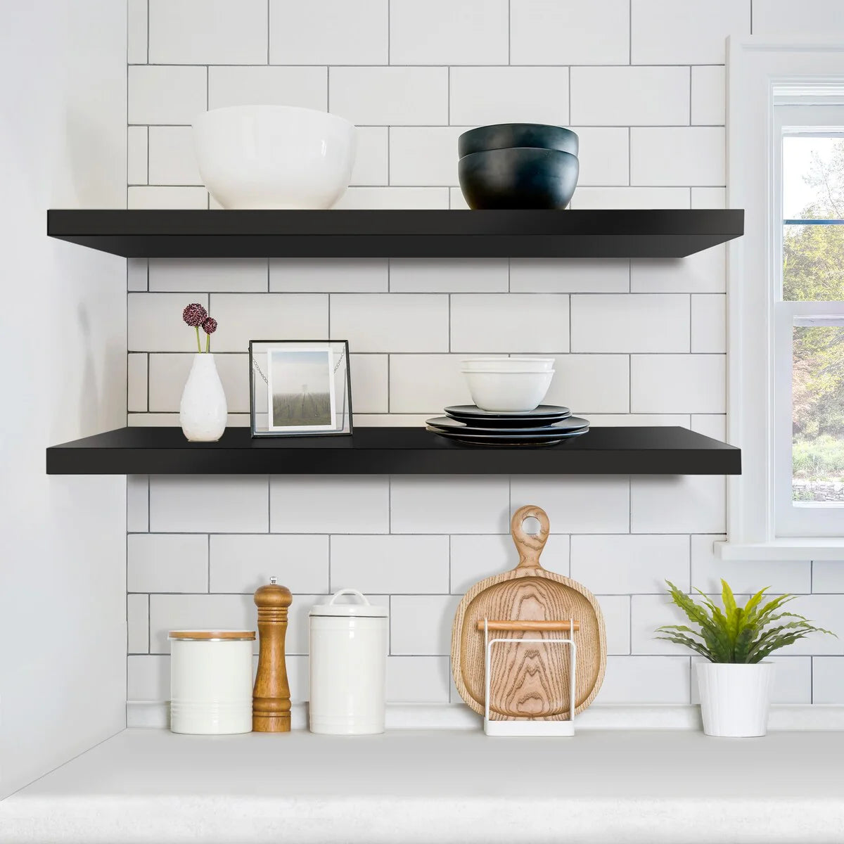 Sorbus Long Floating Shelves for Wall Set of 2 - 35"L x 9"W x 1.5"H