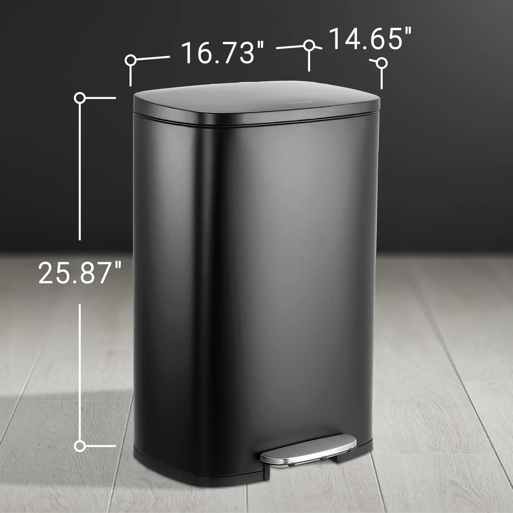 happimess 13-Gallon Trash Can with Soft-Close Lid and FREE Mini Trash Can