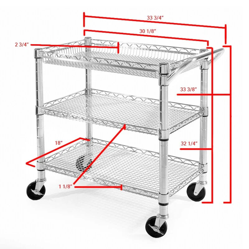Seville Classics Heavy-Duty Commercial-Grade Utility Cart, NSF Listed