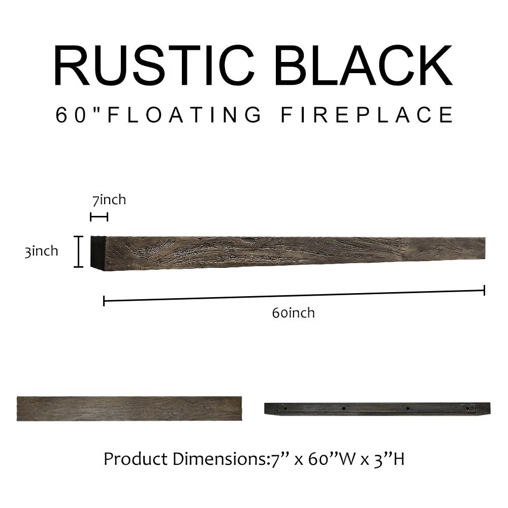 60-In Fireplace Mantel Shelf Wall Mounted - Farmhouse Floating Shelves