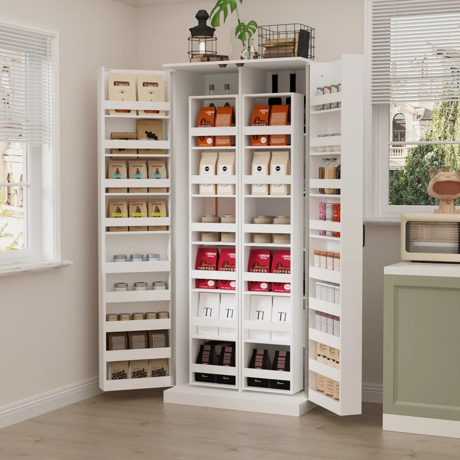 Versatile Kitchen Organizer: Compact 31.5" Cabinet with Smart Storage