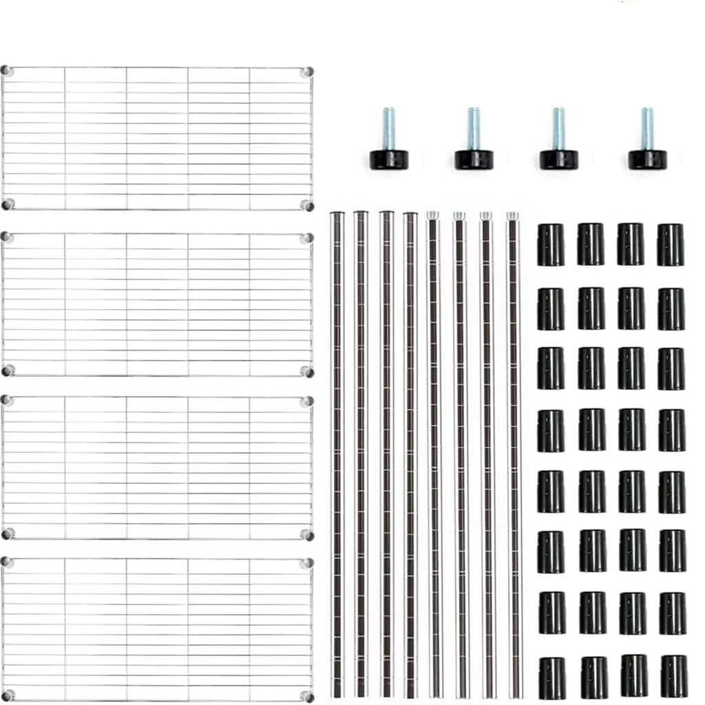 Chrome 4/5-Tier Shelving Unit Heavy-Duty Steel Shelves