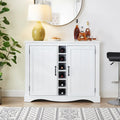 47" Marbling Countertop Buffet Bar Cabinet w/ Glass Holders