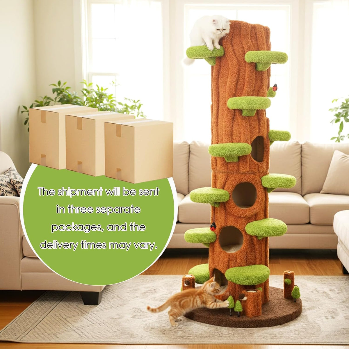 🌲🐱 230cm Tall Magic Forest Cat Tree – Extra Large Multi-Level Cat Condo for Large Cats